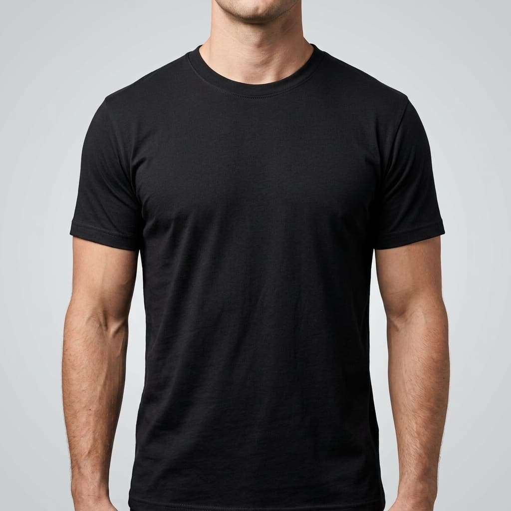 Black t-shirt with a printed design